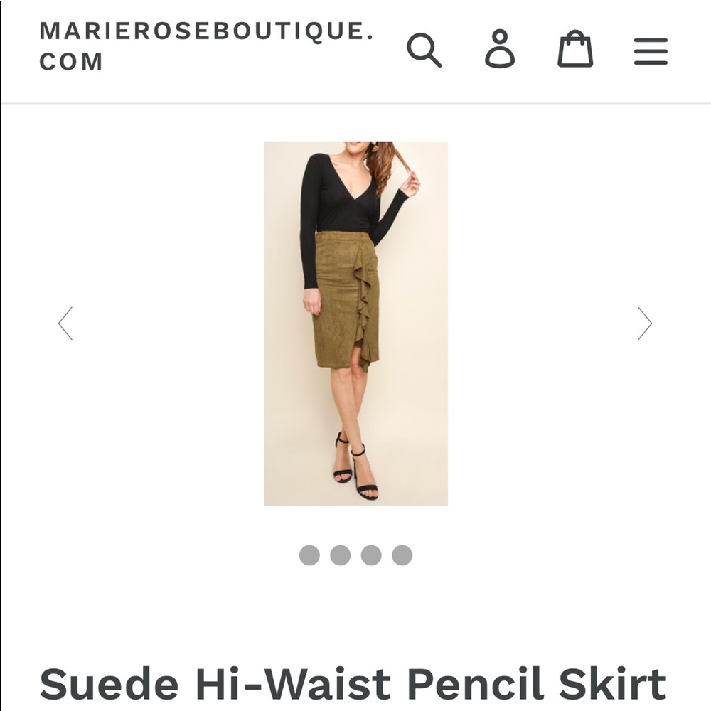 Suede Hi-Waist Pencil Skirt
